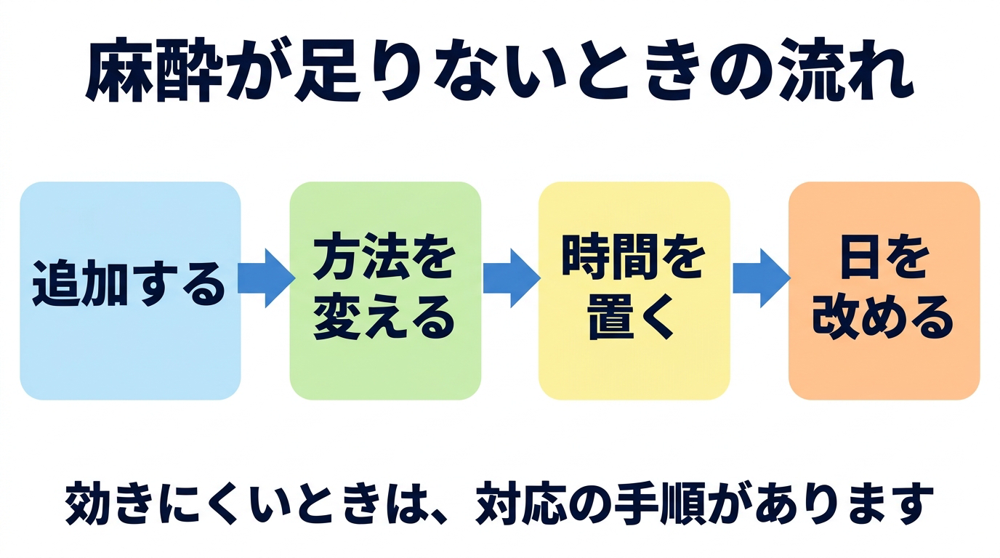 麻酔が効かなかったときに行われること